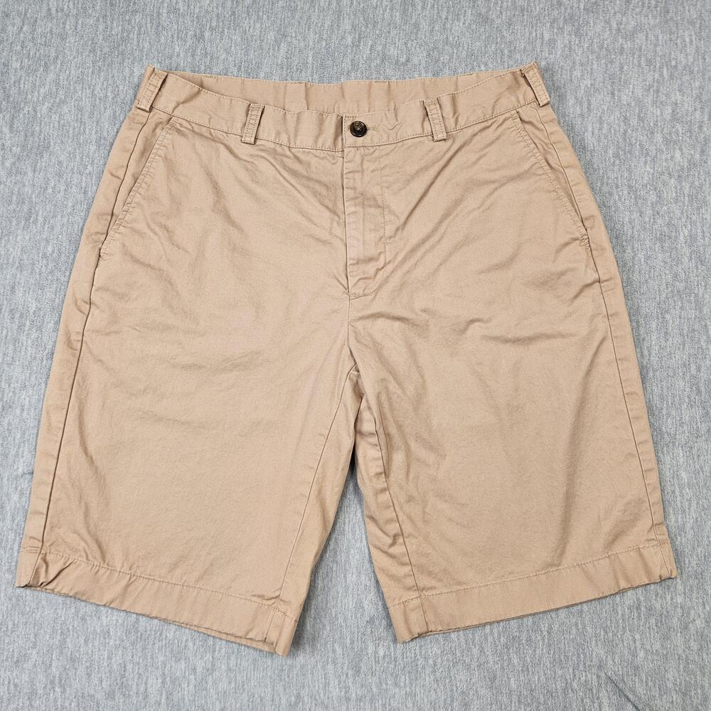 Brooks Brothers Shorts Mens 34 Beige Chino Classic Fit Cotton Canvas 11 Inseam